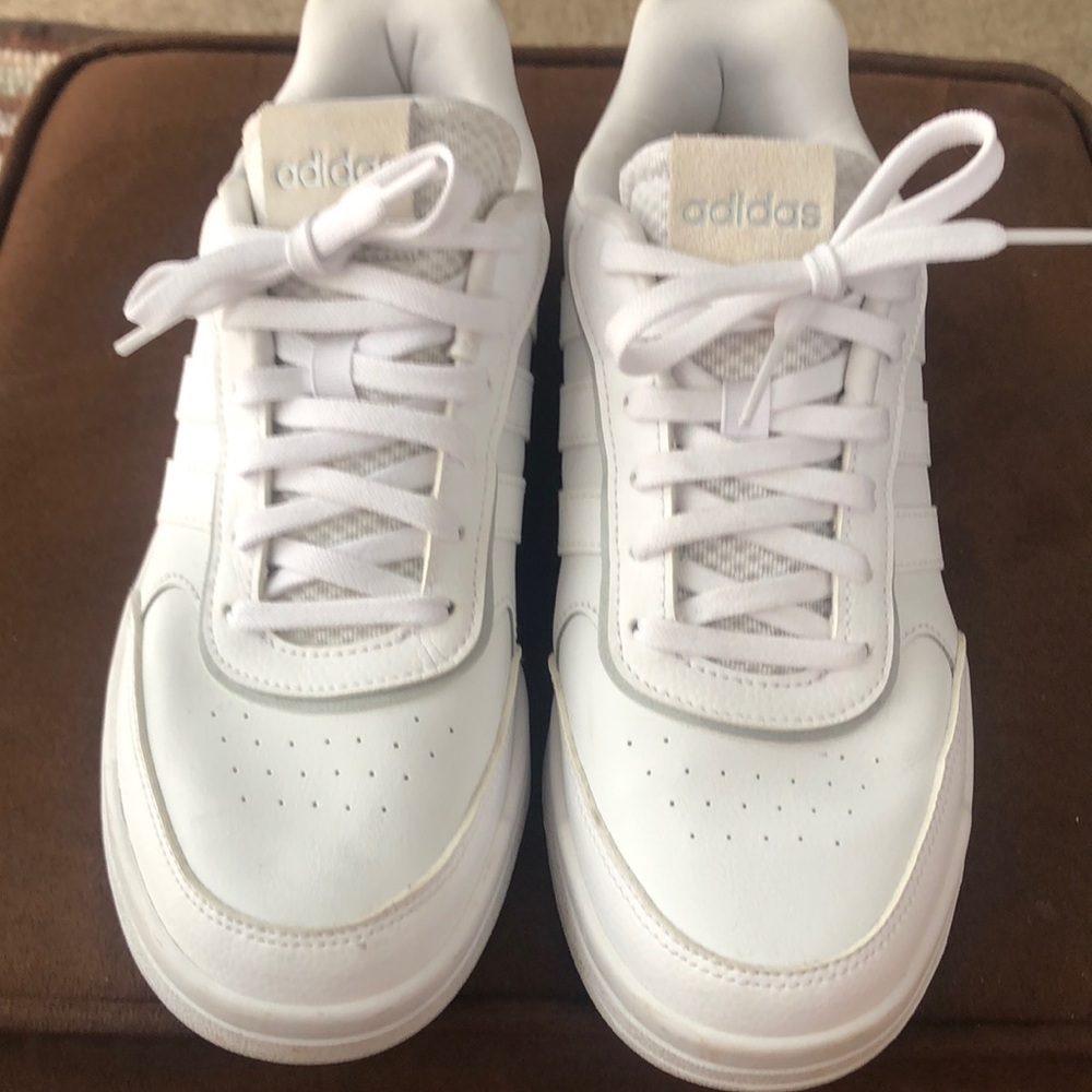 Adidas Classic White Lace-Up Sneakers